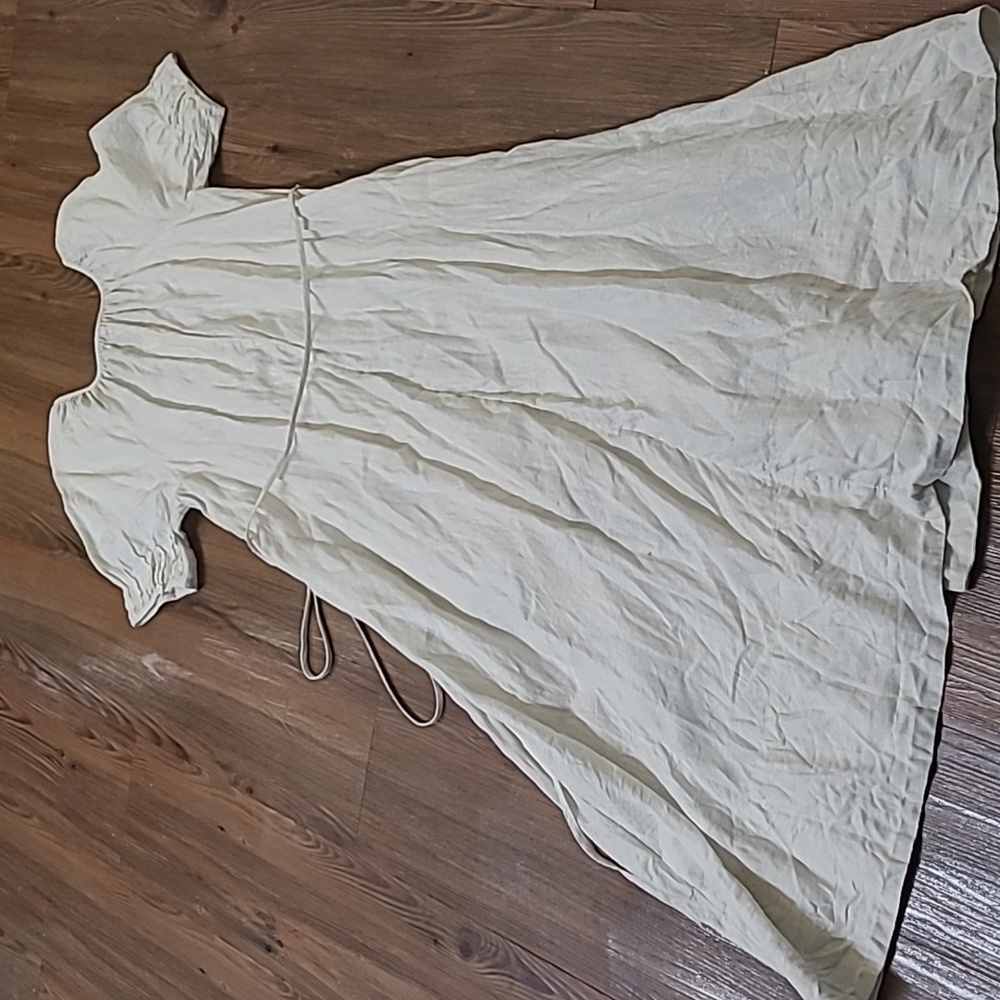 J. Crew Cream Maxi Dress used good condition for women zise m  100%linen. - Picture 15 of 16
